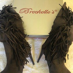 BRECKELLE'S Fringed Heel Boots